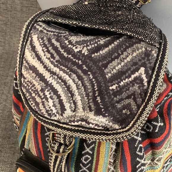 Kathmandu Imports Backpack - bag medium boho hippie festival colorful mushrooms - Picture 6 of 14